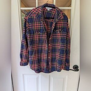 Plaid Flannel Shirt in Blue and Red
